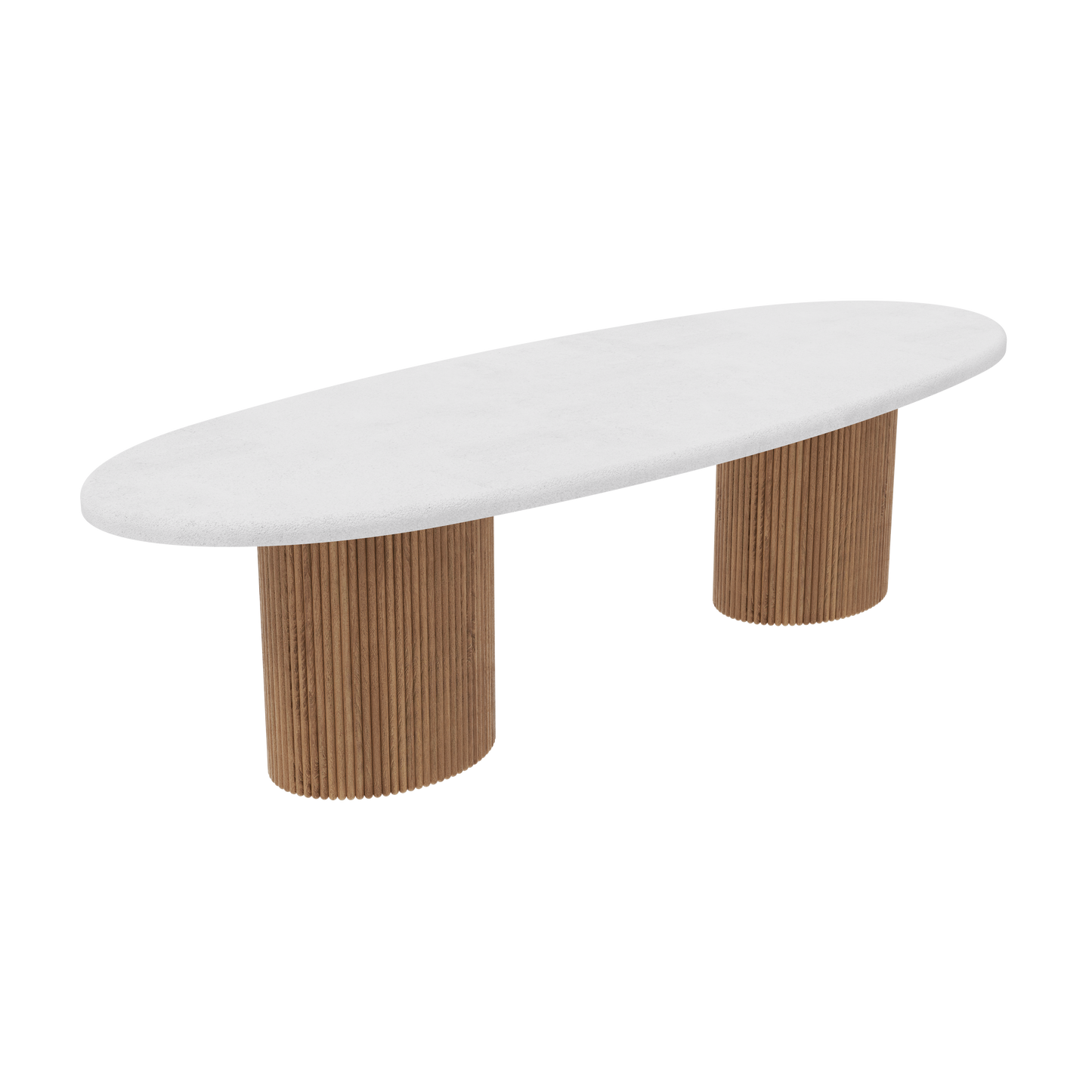 OVAL TWIN TEAK LEG DINING TABLE